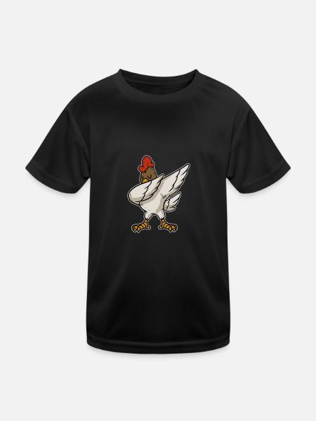 Drôle de coq cadeau de poulet de dabbing - T-shirt sport Enfant - noir - Devant