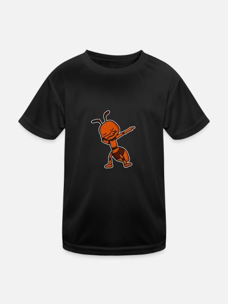 Lustiges Dabbing Ameise Geschenk - Kinder Funktions-T-Shirt - Schwarz - Vorne