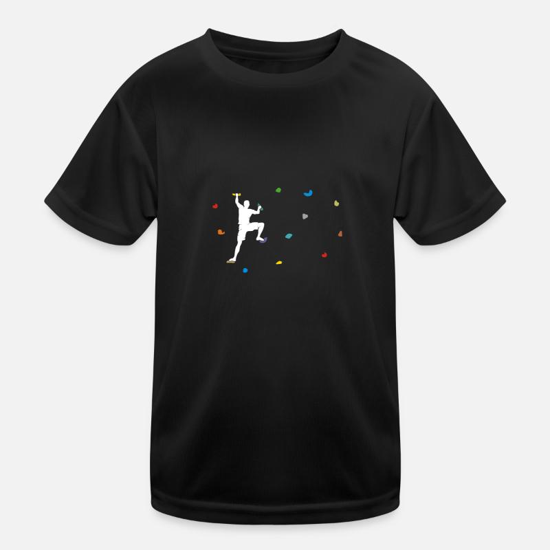 Boulderwand Boulderhalle Kletterer Geschenk Kinder Funktions-T-Shirt