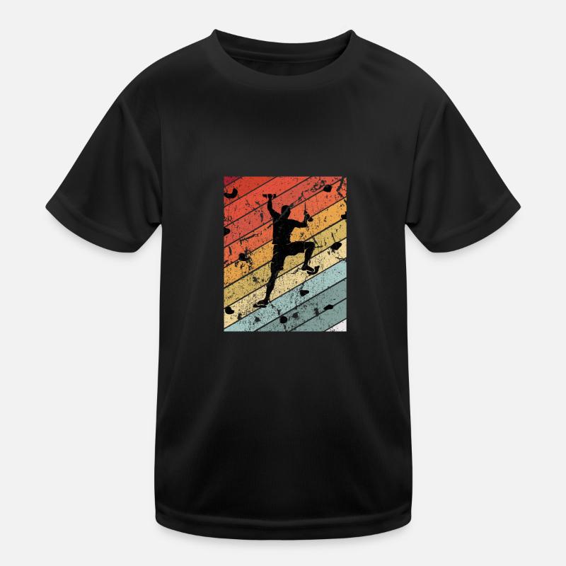 Retro Bouldern Geschenk Kinder Funktions-T-Shirt