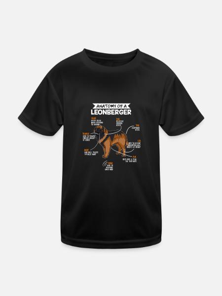 Anatomie du chien de Leonberg propriétaires de chiens - T-shirt sport Enfant - noir - Devant
