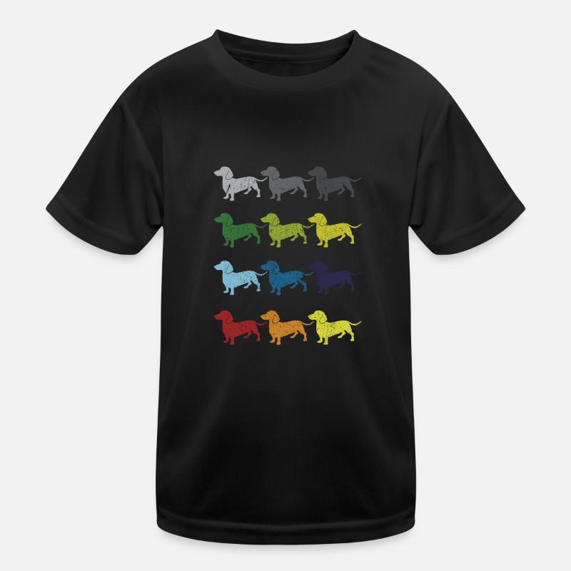 Neon Pop Art Retro Dachshund Dackel Hund Geschenk Kinder Funktions-T-Shirt