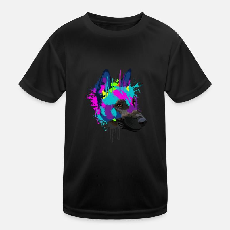 Splash Art Malinois Hund Hundehalter Geschenk Kinder Funktions-T-Shirt