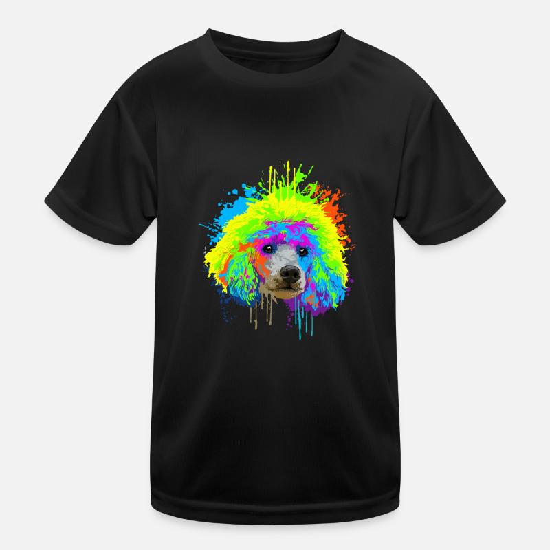 Splash Art Poodle Dog Lover Gift Idea Kids Functional T-Shirt