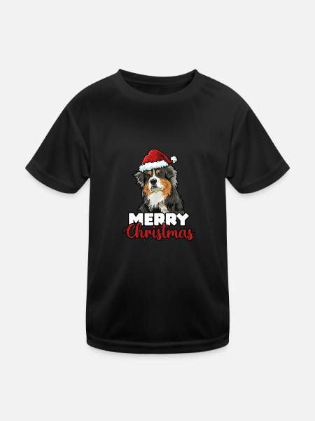 Merry Christmas Australian Shepherd cadeau chiens - T-shirt sport Enfant - noir - Devant
