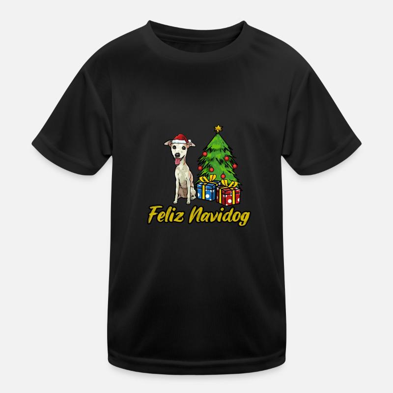 Feliz Navidog Whippet Hunde Geschenk Kinder Funktions-T-Shirt