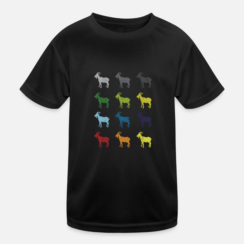 Neon Pop Art Retro Goat Farmer Animal Gift Kids Functional T-Shirt
