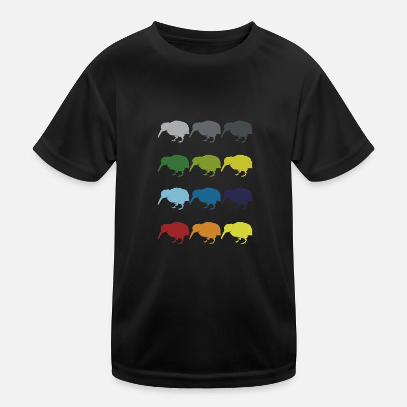 Neon Pop Art Retro Kiwi oiseau de course Idée cadeau T-shirt sport Enfant