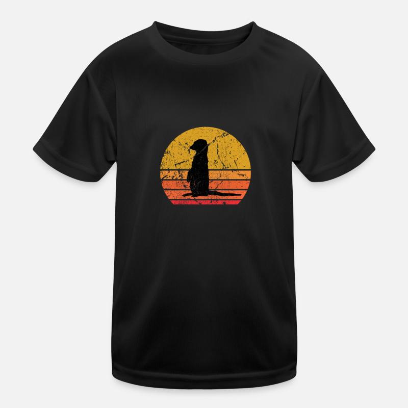 Retro Sun Meerkat Mongoose Gift Kids Functional T-Shirt