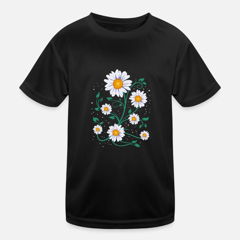 Gänseblümchen Sommer Margerite Frühling Blumen - Kinder Funktions-T-Shirt - Schwarz