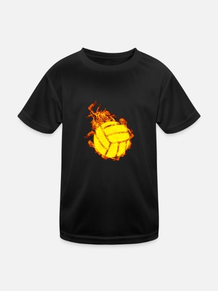 Feu Volley-ball - T-shirt sport Enfant - noir - Devant
