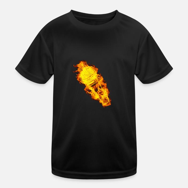 Feuer Sänger Mikrofon Kinder Funktions-T-Shirt