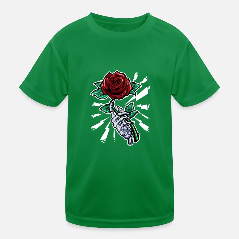 Tatouage Squelette Rose Fleurs Art Corporel T-shirt sport Enfant