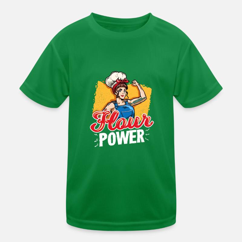 Flour Power Baking Pastry Chef Funny Baker Kids Functional T-Shirt