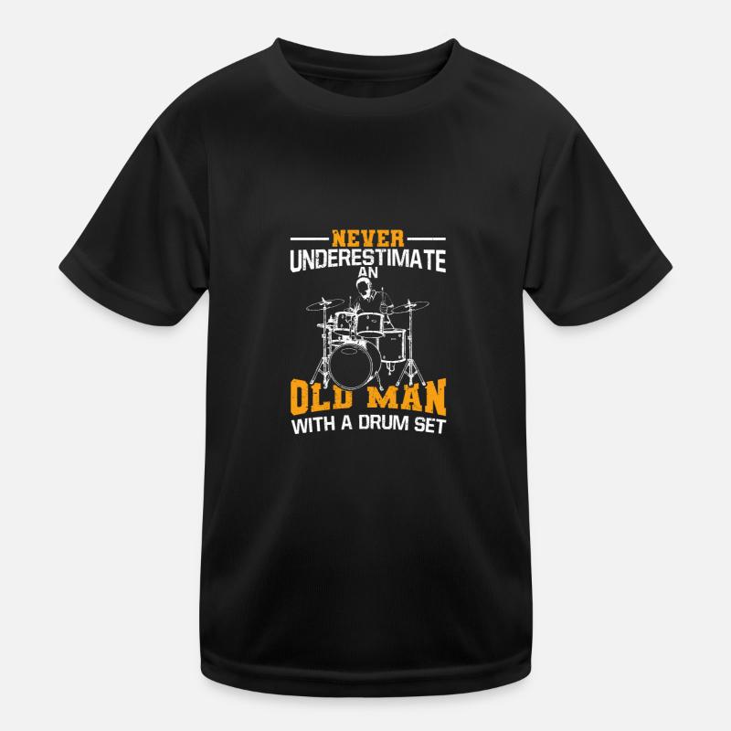 Unterschätze Niemals einen Alten Mann Drummer Kinder Funktions-T-Shirt