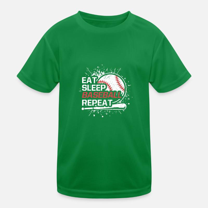 Mangez dormir Baseball Répéter Le lanceur de baseball T-shirt sport Enfant