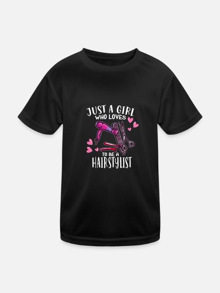 Juste une fille qui aime être coiffeuse - T-shirt sport Enfant - noir - Devant