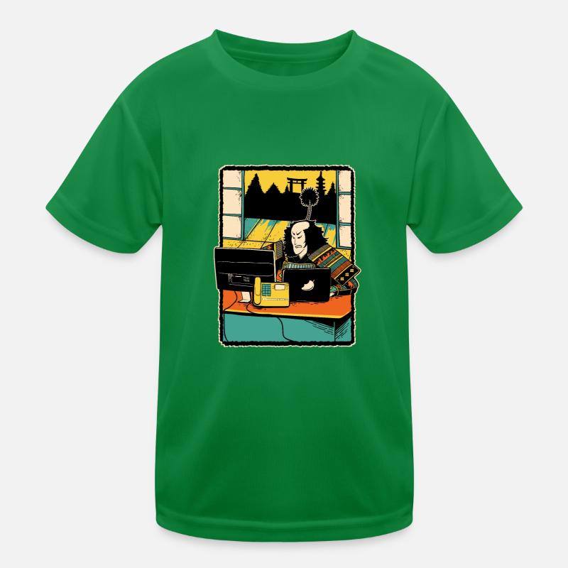 Samurai Computer Nerd Programmierer IT Webdesigner Kinder Funktions-T-Shirt