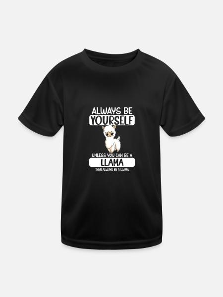 Soyez toujours vous-même à moins que vous ne puissiez être un lama - T-shirt sport Enfant - noir - Devant