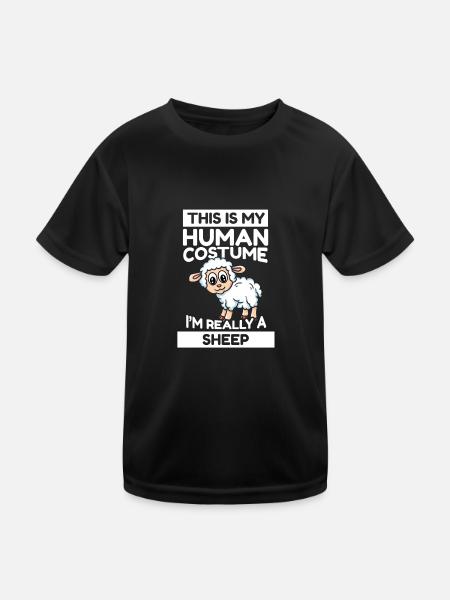 This Is My Human Costume I'm Really A Sheep - Kids Functional T-Shirt - black - Front