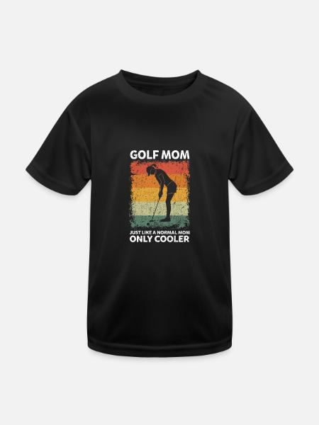 Vintage Golf Mom Like A Normal Mom Only Cooler - Kinder Funktions-T-Shirt - Schwarz - Vorne