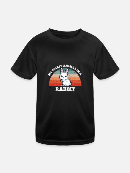 Hase Kaninchen Mon animal spirituel est un lapin - T-shirt sport Enfant - noir - Devant