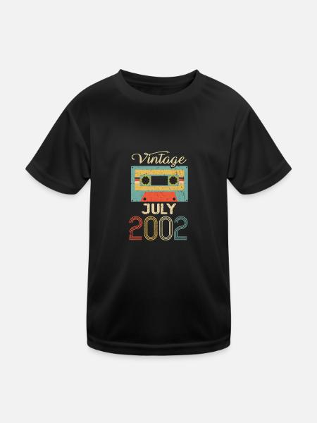 Cadeau 20ème anniversaire 2002 Juillet 20 ans - T-shirt sport Enfant - noir - Devant