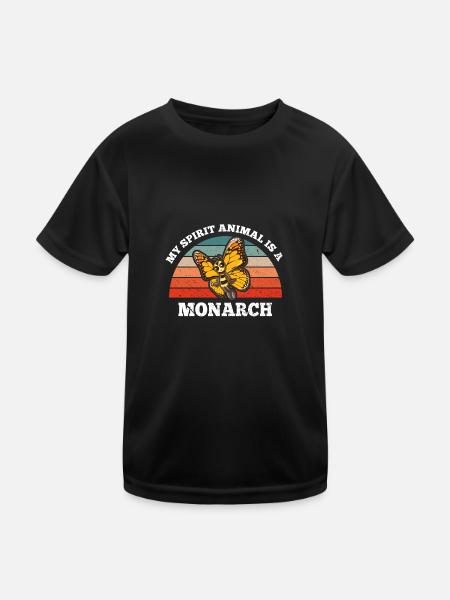 Insecte papillon Mon animal spirituel est un monarque - T-shirt sport Enfant - noir - Devant