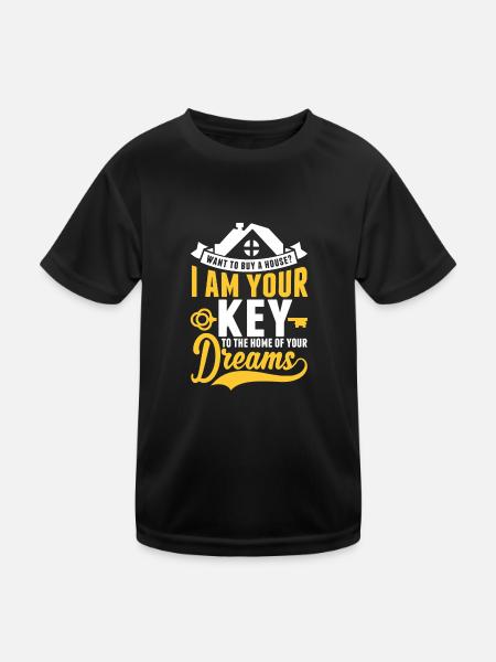 Real Estate Agent Realtor I'm Your Key To The Home - Kids Functional T-Shirt - black - Front
