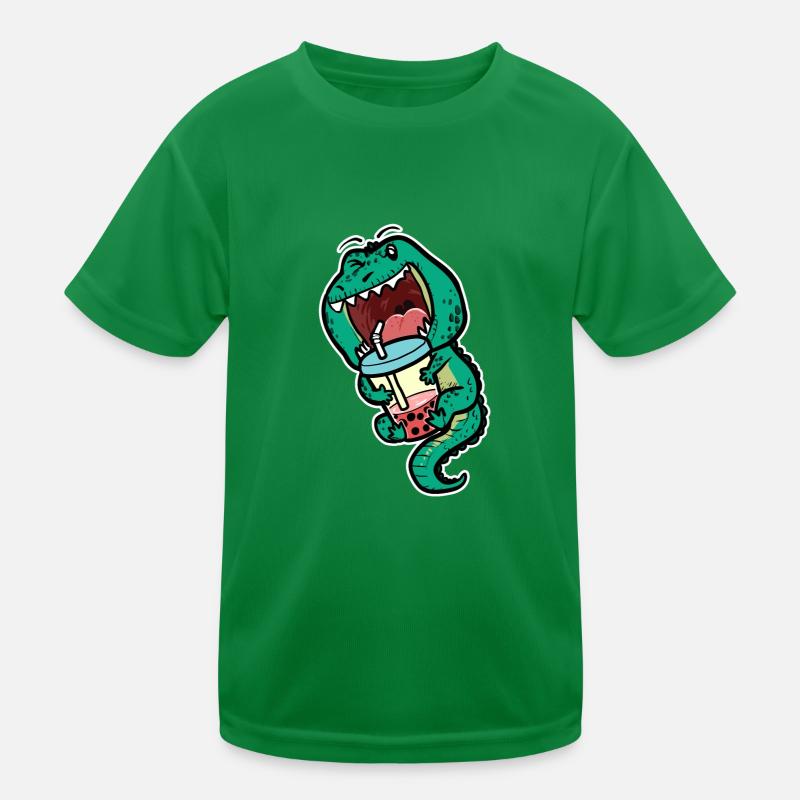 T-Rex Bubble Tea Dino Fan Eistee Saurier Kinder Funktions-T-Shirt