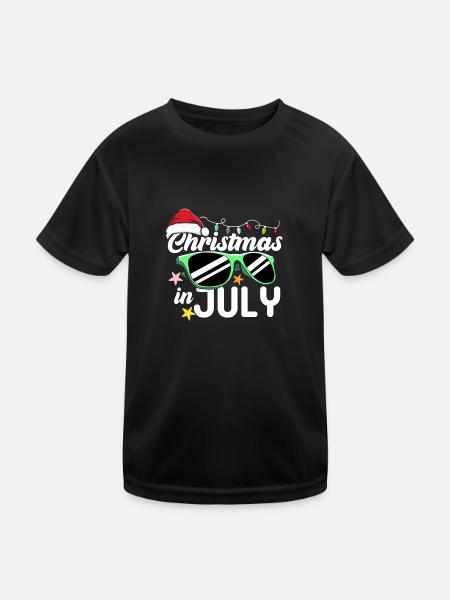 Noël Été Santa Beach Sun Holiday X-Mas - T-shirt sport Enfant - noir - Devant
