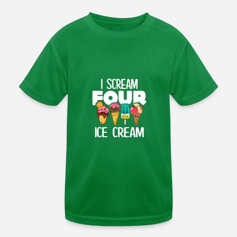 I Scream Four Ice Cream 4. Geburtstag Eiscreme Kinder Funktions-T-Shirt