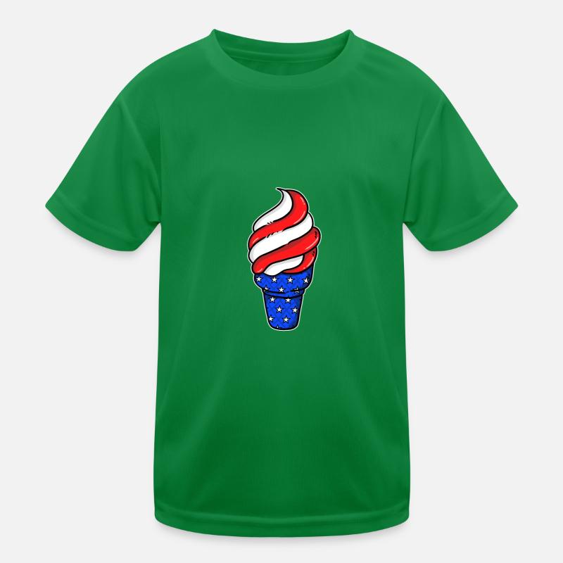 Amerika USA Eisbecher Eiscreme Sommer US Flagge Kinder Funktions-T-Shirt