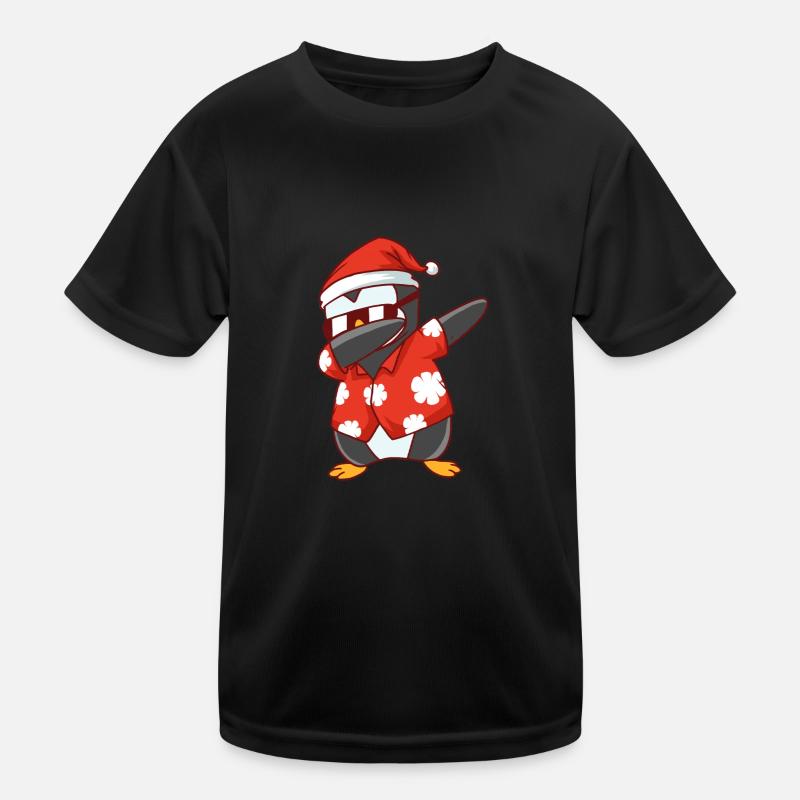 Weihnachten X-Mas Dabbing Pinguin Sommer Sonne Kinder Funktions-T-Shirt