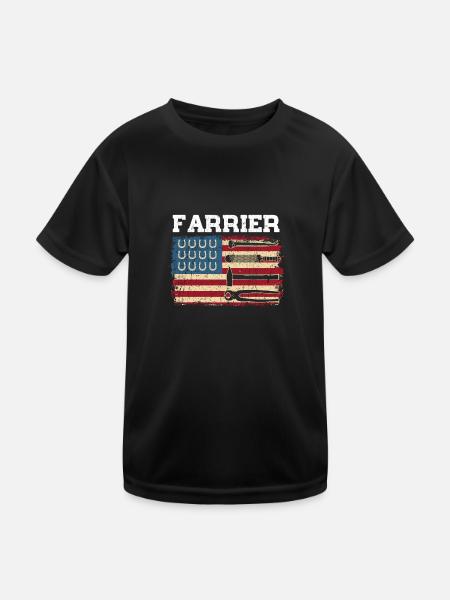 USA Patriotic America Artisan Forgeron - T-shirt sport Enfant - noir - Devant