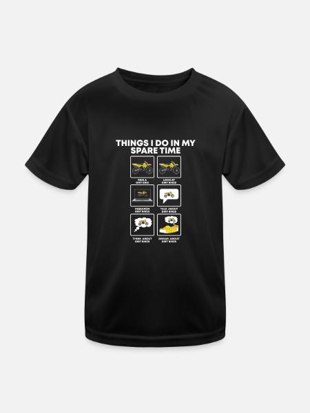 Things I Do In My Spare Time Funny Dirt Bike Lover - Kids Functional T-Shirt - black - Front