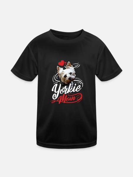 Yorkie Mom Yorkshisher Terrier Mother - Kids Functional T-Shirt - black - Front