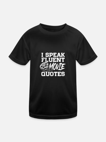 Je parle couramment CinéPhilies Cinéphiles Cinéma - T-shirt sport Enfant - noir - Devant