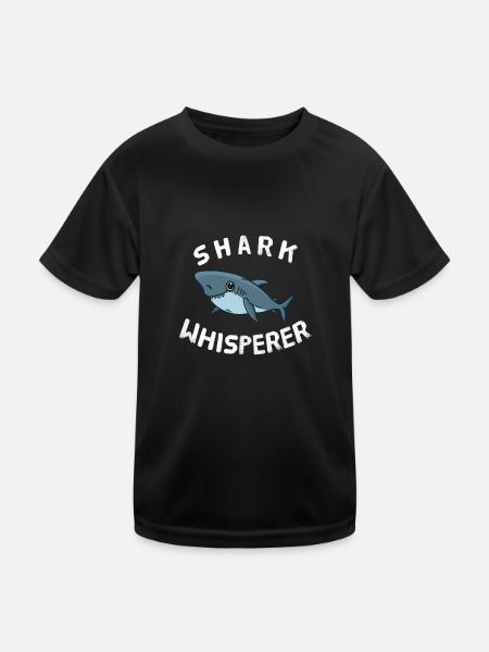 Funny Shark Lover Shark Whisperer Great White - Kids Functional T-Shirt - black - Front