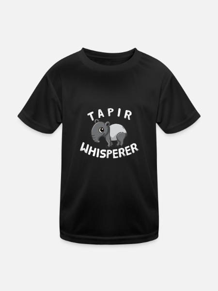 Tapir Whisperer Lustiges Tapir Waldgiraffe Afrika - Kinder Funktions-T-Shirt - Schwarz - Vorne