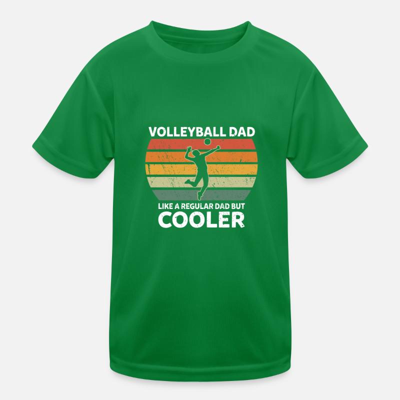 Retro Volleyball Dad Like A Regular Dad But Cooler Kids Functional T-Shirt