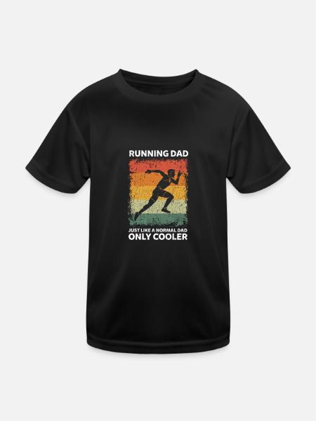 Ausdauersport Papa Lustige Vater Sprüche Vatertag - Kinder Funktions-T-Shirt - Schwarz - Vorne