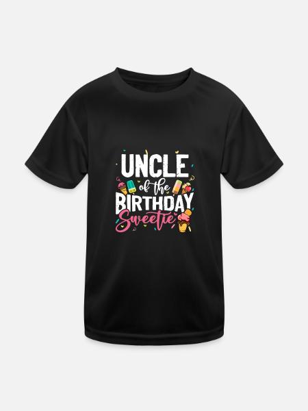 Crème glacée Oncle Fête d’anniversaire Neveu Nièce Crème glacée - T-shirt sport Enfant - noir - Devant