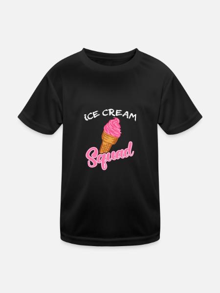 Ice Cream Squad Ice Cream Lover Birthday Crew - Kids Functional T-Shirt - black - Front