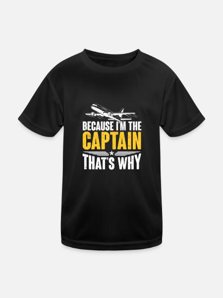 Pilote d’aéronef d’aviation Aviateur Pilote Capitaine - T-shirt sport Enfant - noir - Devant