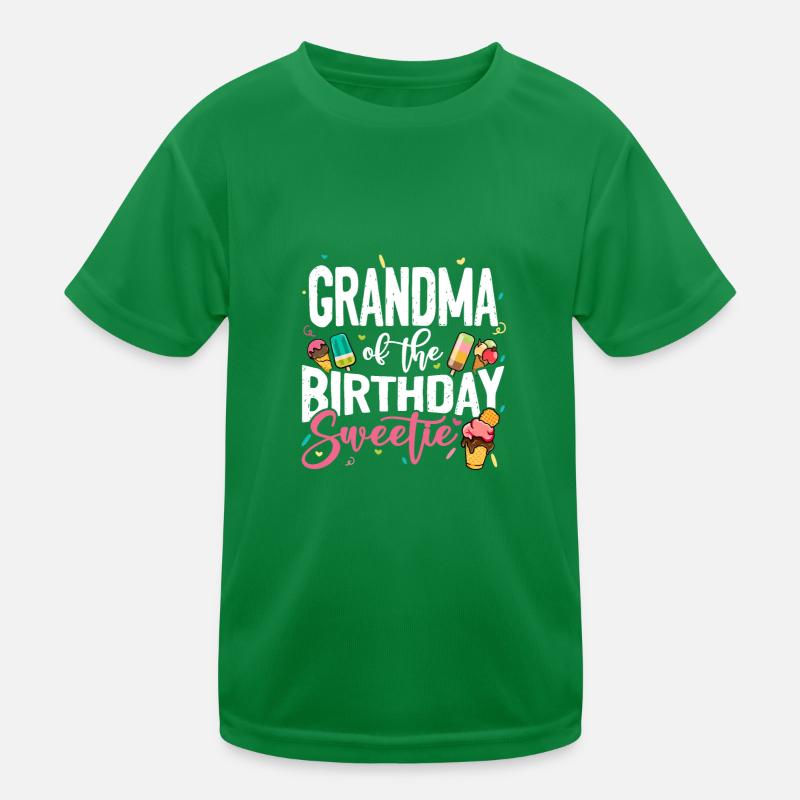 Eiscreme Party Geburtstag Oma Großmutter Waffeleis Kinder Funktions-T-Shirt