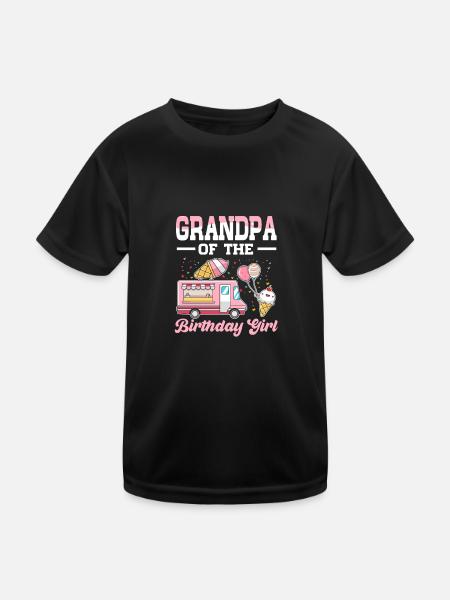 Eiscreme Truck Eis Liebhaber Geburtstag Opa - Kinder Funktions-T-Shirt - Schwarz - Vorne