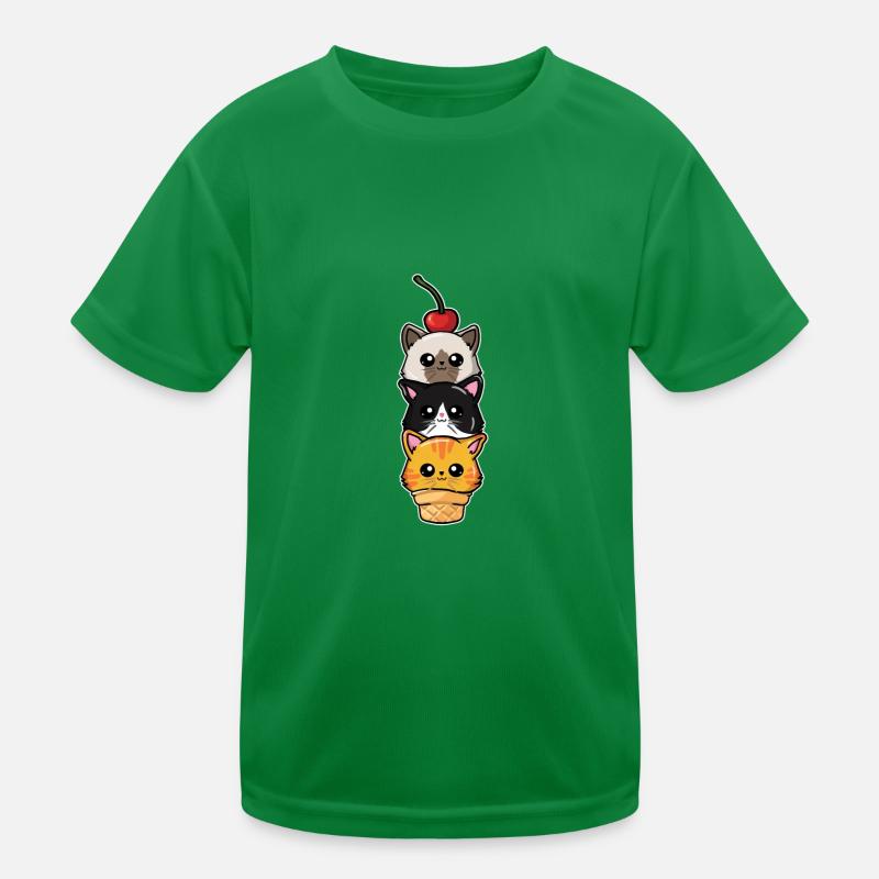Cute Ice Cream Scoop Cats Funny Cat Lover Kids Functional T-Shirt