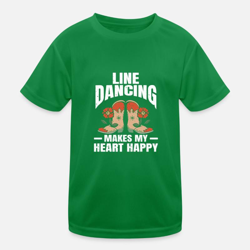 Line Dancing Makes Me Happy Line Dance Kids Functional T-Shirt