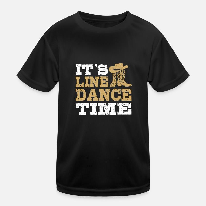 It's Line Dance Time Western Line Dancing Lover Kids Functional T-Shirt